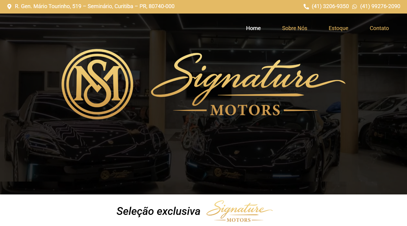 Prévia do site Signature Motors