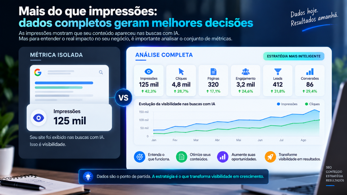 Como o Google Search Console mede a visibilidade de sites nas buscas com inteligência artificial