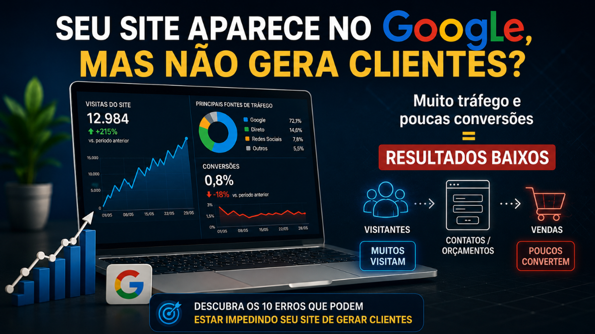 Site aparece no Google mas não gera clientes por problemas de SEO e conversão