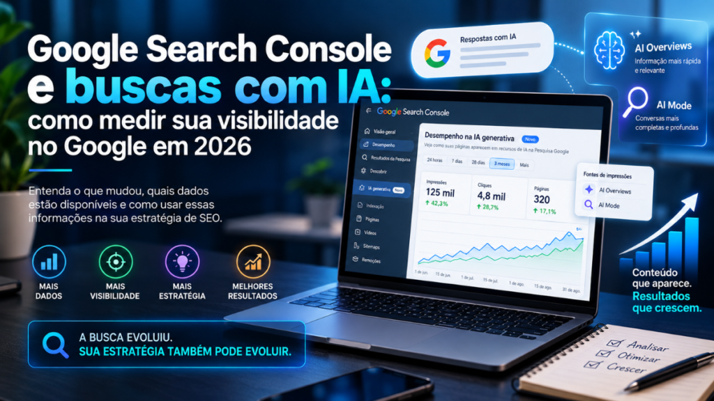 Google Search Console e buscas com IA para medir visibilidade no Google em 2026